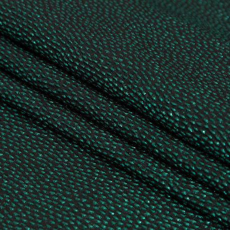 Metallic Green on Black Abstract Luxury Brocade