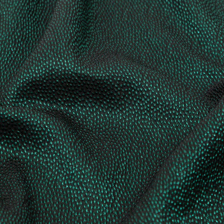 Metallic Green on Black Abstract Luxury Brocade