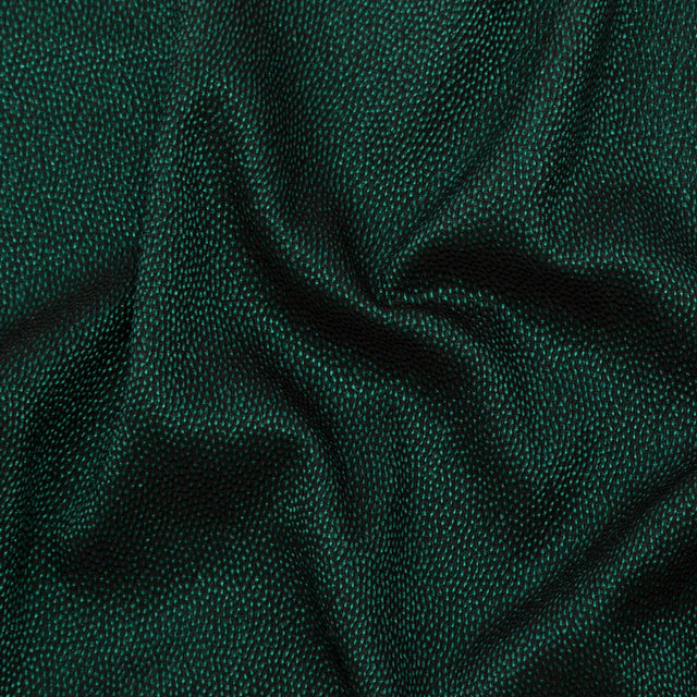 Metallic Green on Black Abstract Luxury Brocade