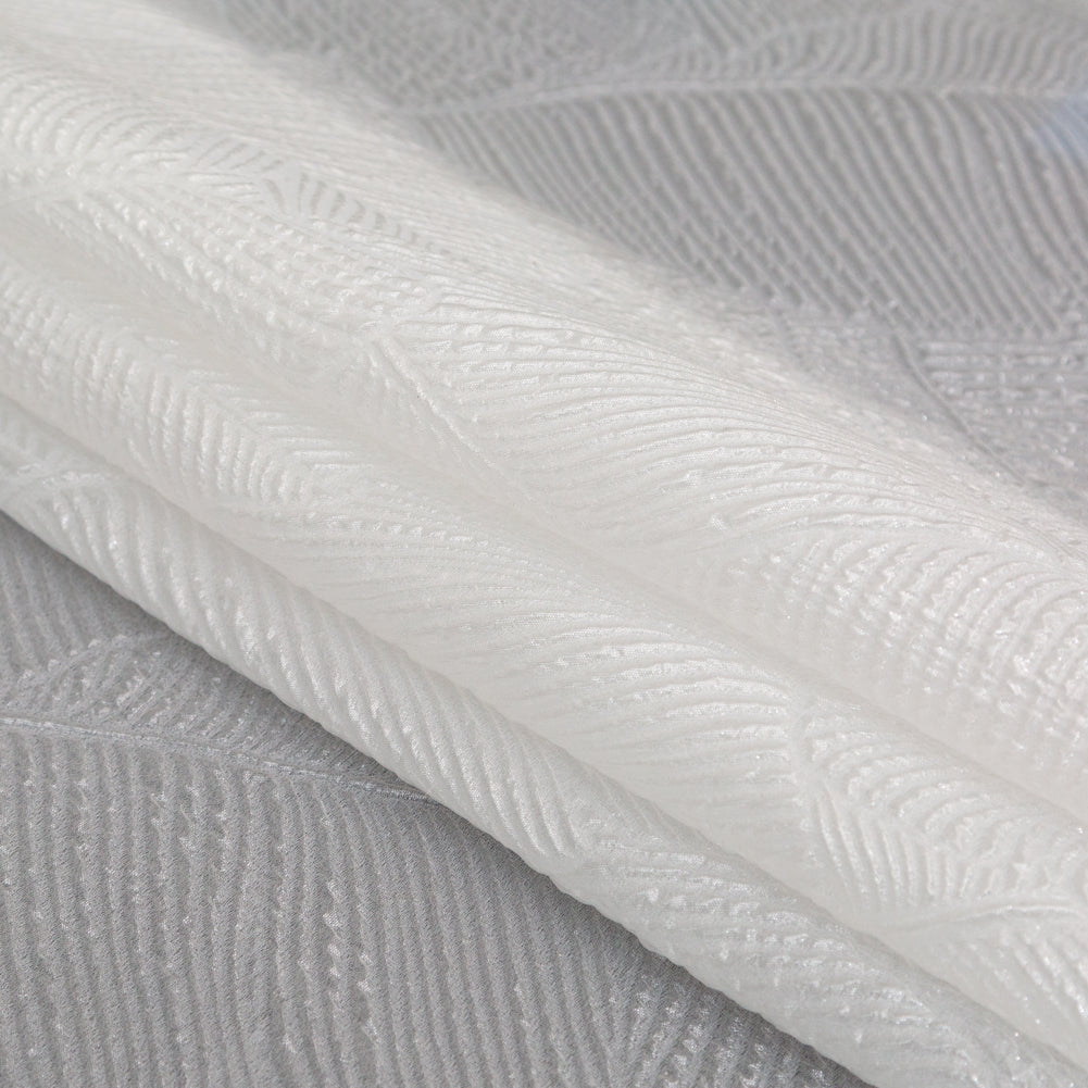 Luminous White Double-Layer Organza Brocade