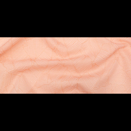 Luminous Coral Double-Layer Organza Brocade
