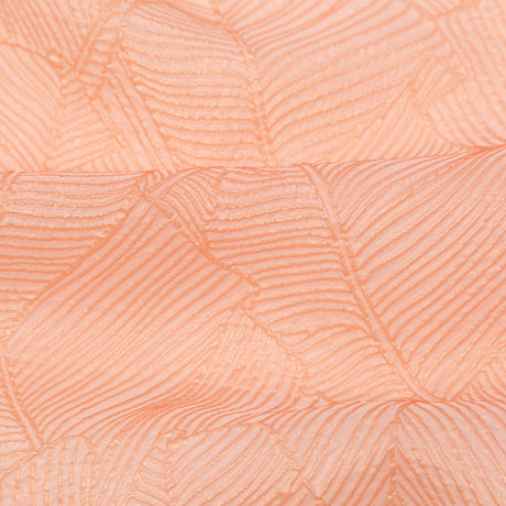 Luminous Coral Double-Layer Organza Brocade