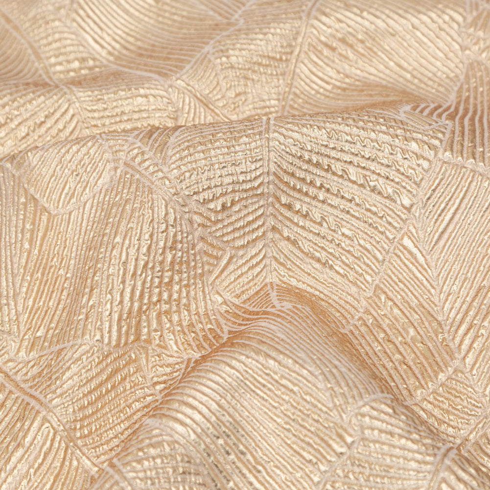 Luminous Gold Double-Layer Organza Brocade