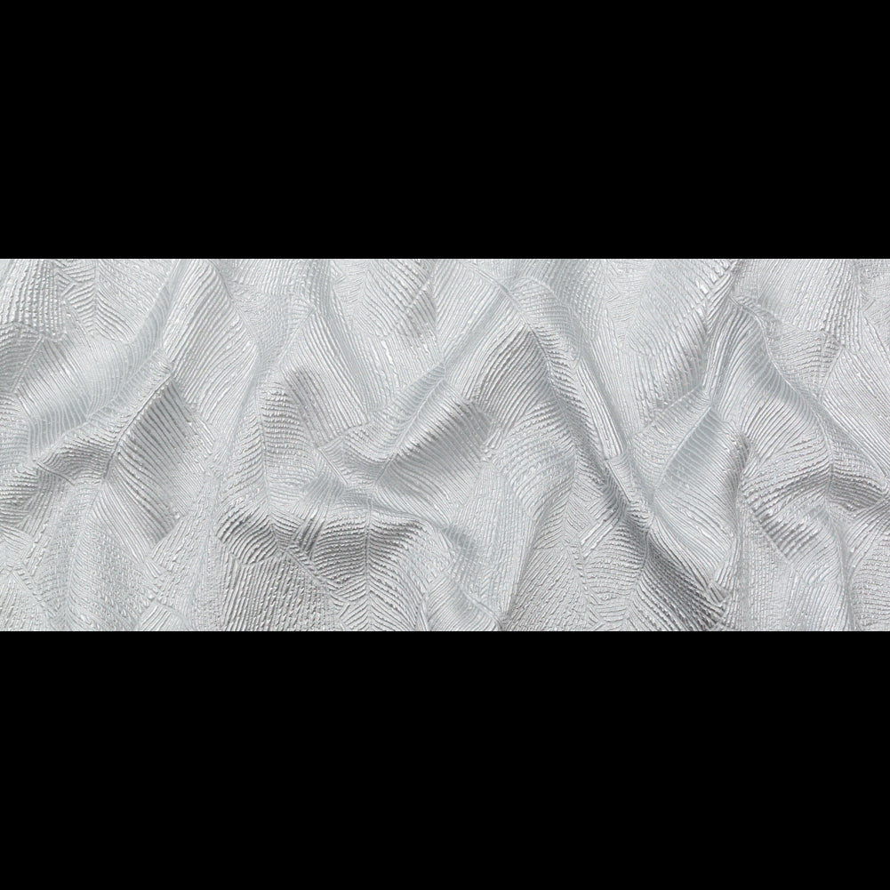 Luminous Silver Double-Layer Organza Brocade