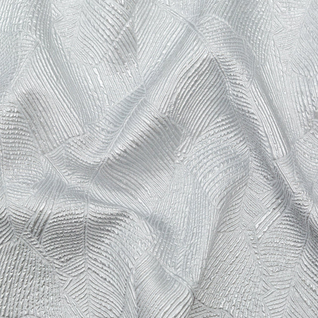 Luminous Silver Double-Layer Organza Brocade
