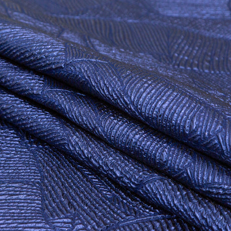 Luminous Royal Blue Double-Layer Organza Brocade