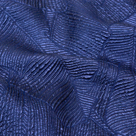 Luminous Royal Blue Double-Layer Organza Brocade