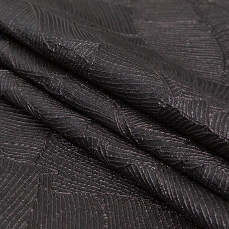 Luminous Black Double-Layer Organza Brocade