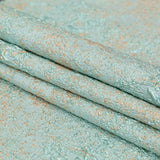 Aqua and Gold Abstract Luxury Metallic Brocade