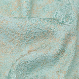 Aqua and Gold Abstract Luxury Metallic Brocade