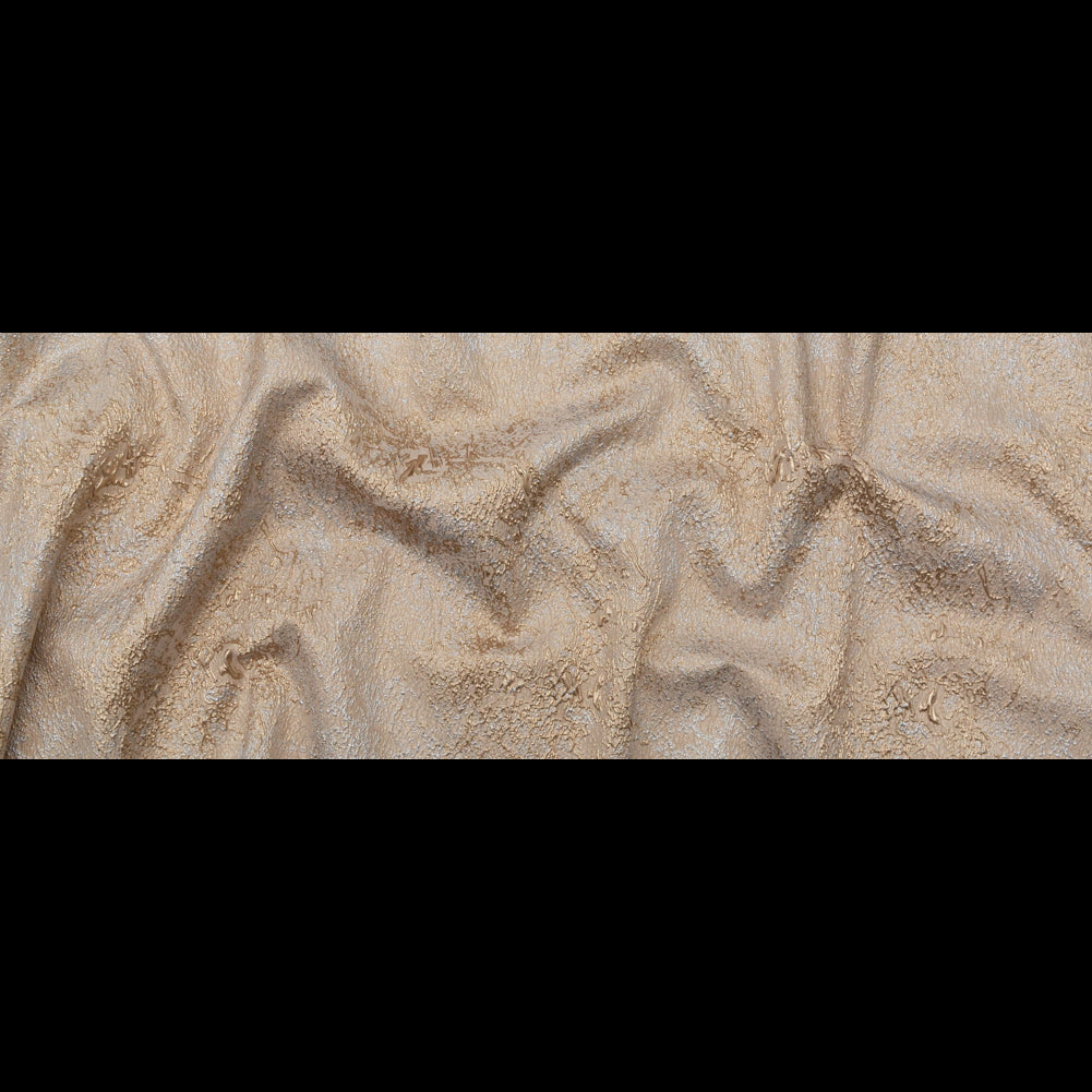 Beige and Silver Abstract Luxury Metallic Brocade