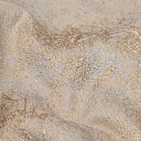 Beige and Silver Abstract Luxury Metallic Brocade
