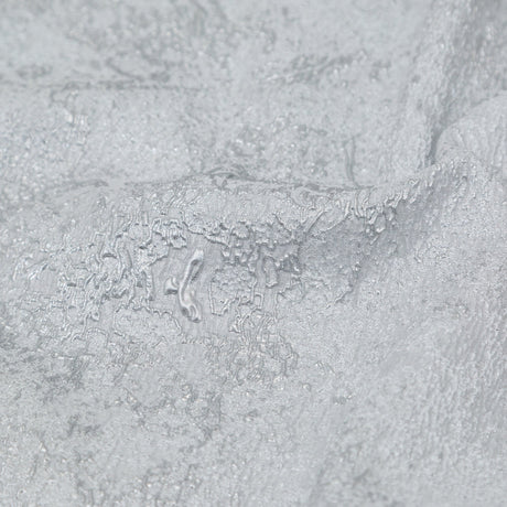 White and Silver Abstract Luxury Metallic Brocade