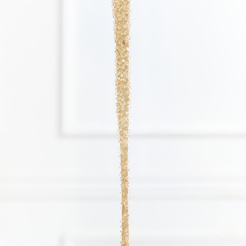 11.5" Gold & Bead Iced Glass Icicle Ornament