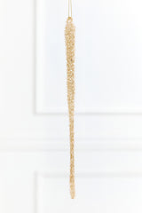11.5" Gold & Bead Iced Glass Icicle Ornament