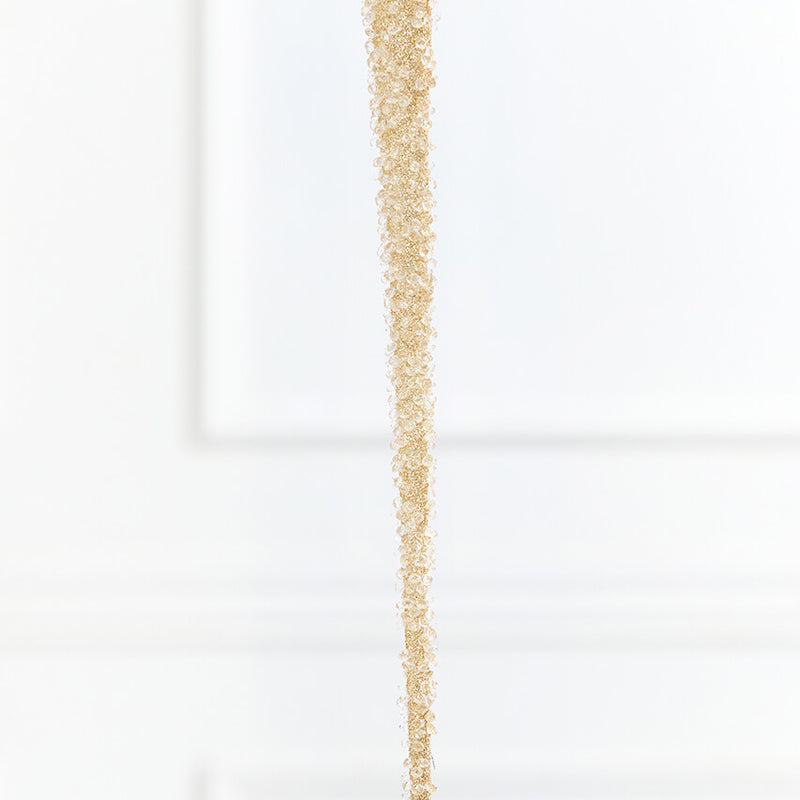 9.5" Gold & Bead Iced Glass Icicle Ornament
