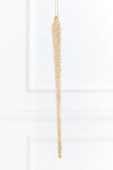 9.5" Gold & Bead Iced Glass Icicle Ornament