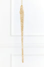7.75" Gold & Bead Iced Glass Icicle Ornament