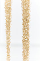 7.75" Gold & Bead Iced Glass Icicle Ornament
