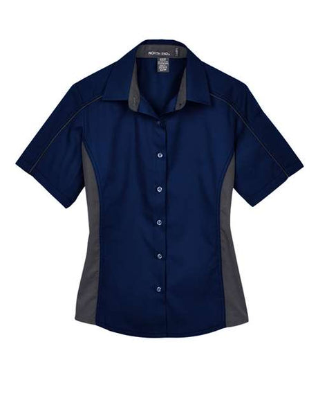North End Women's Fuse Colorblock Twill Short Sleeve Shirt