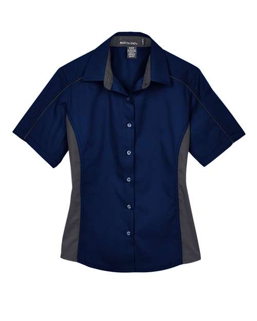 North End Women's Fuse Colorblock Twill Short Sleeve Shirt