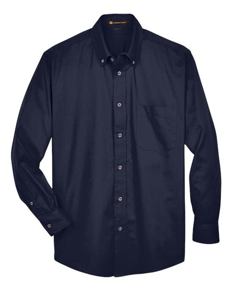 Harriton Men's Tall Easy Blend Twill Dress Shirt