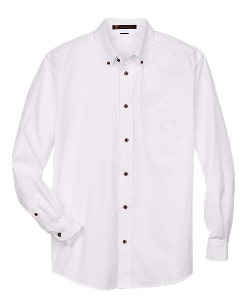 Harriton Men's Tall Easy Blend Twill Dress Shirt