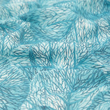 Blue Tropical Leaves Printed Woven