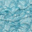 Blue Tropical Leaves Printed Woven