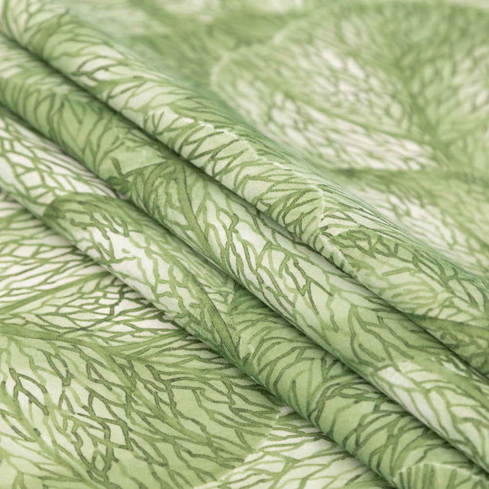 Apple Tropical Leaves Printed Woven