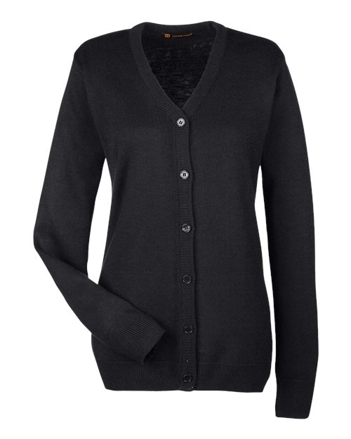 Harriton Women's Pilbloc V-Neck Button Cardigan Sweater