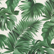 Dark Green Tropical Leaves Printed Woven