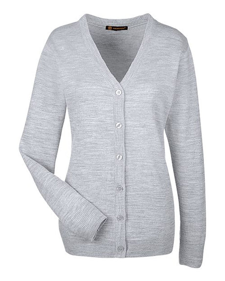 Harriton Women's Pilbloc V-Neck Button Cardigan Sweater