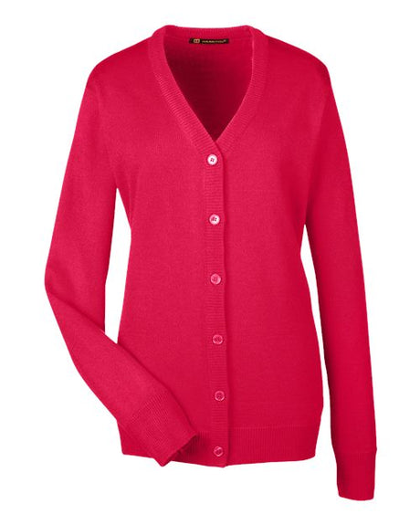 Harriton Women's Pilbloc V-Neck Button Cardigan Sweater
