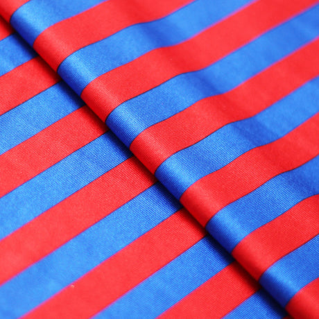 Lucky Stripes Polyester Spandex Fabric - Multi Stripe Print, 58/60" Width (1 Yard)