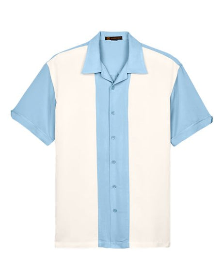 Harriton Men's Two-Tone Camp Shirt