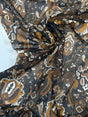 Polyester Fil Coupé Jacquard Printed Brown Black