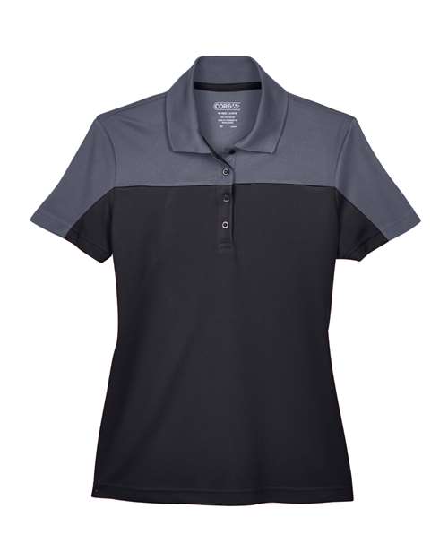 CORE365 Womens Balance Colorblock Performance Pique Polo stylish two tone athletic shirt