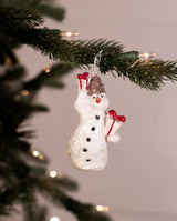 Resin Snowman Christmas Ornament 3x2 Inch Festive Tree Decor
