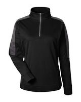 CORE365 Women's Market Snag Protect Mesh Colorblock Quarter-Zip Pullover