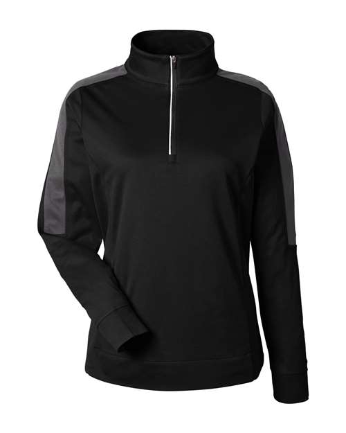 CORE365 Women's Market Snag Protect Mesh Colorblock Quarter-Zip Pullover