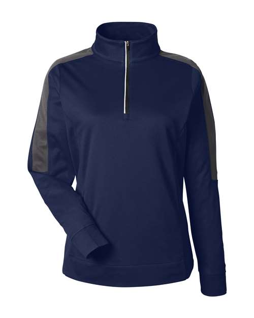 CORE365 Women's Market Snag Protect Mesh Colorblock Quarter-Zip Pullover