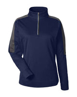 CORE365 Women's Market Snag Protect Mesh Colorblock Quarter-Zip Pullover