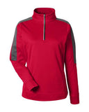 CORE365 Women's Market Snag Protect Mesh Colorblock Quarter-Zip Pullover
