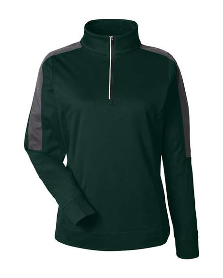 CORE365 Women's Market Snag Protect Mesh Colorblock Quarter-Zip Pullover