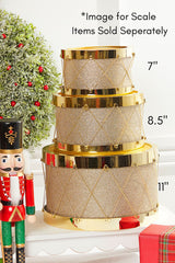 11 Inch Gold Glitter Drum Nutcracker Collection Decorative Holiday Ornament Statement Piece