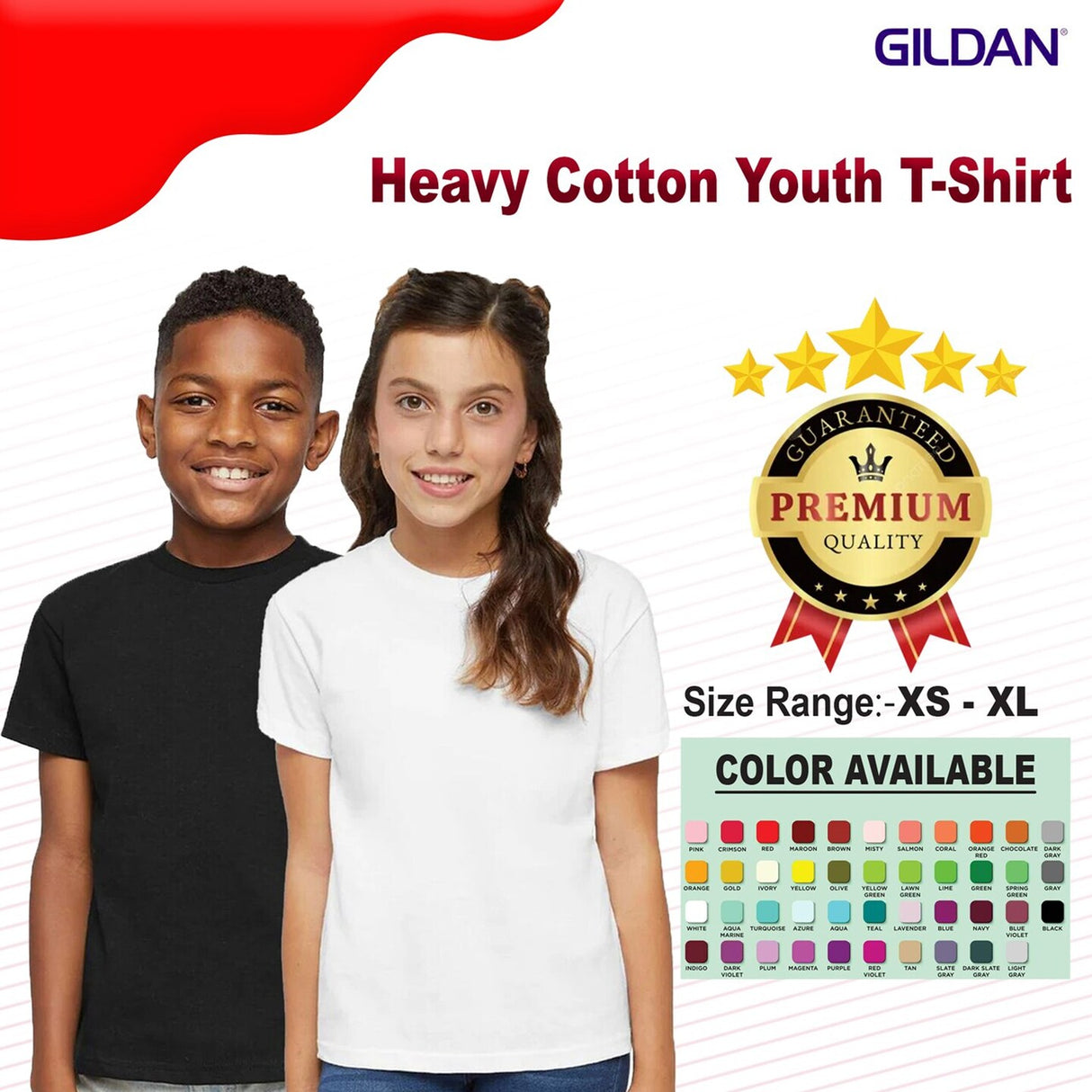 Gildan® Heavy Cotton Youth Crewneck Short Sleeve T-Shirt - 5000B