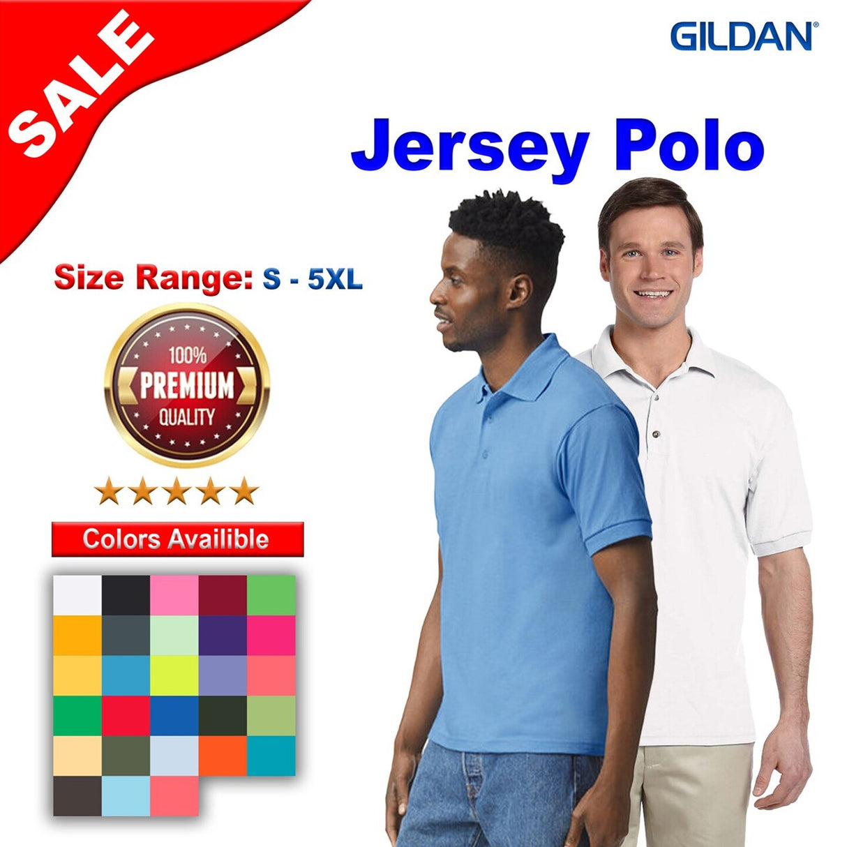 Gildan® Short Sleeve Jersey Polo