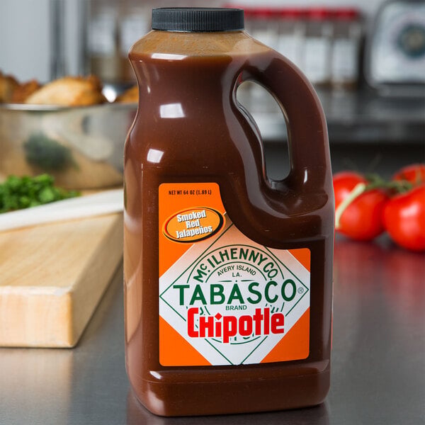 TABASCO® 64 fl. oz. Chipotle Pepper Hot Sauce - 2/Case