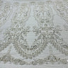 1 Yard Beaded Lace Fabric Embroidered on 100% Polyester Net Mesh